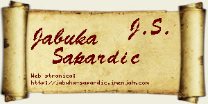 Jabuka Sapardić vizit kartica